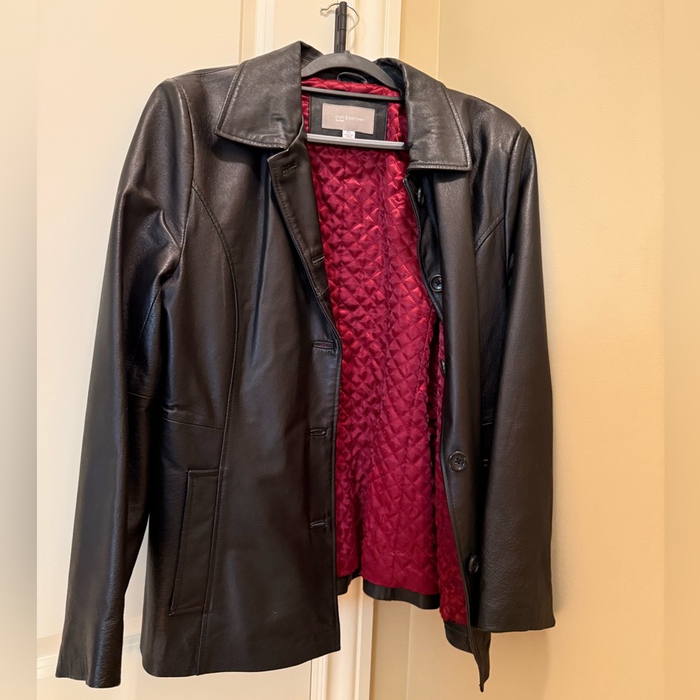 🖤 Croft & Barrow Genuine Leather Coat – Quilted Lining – XL